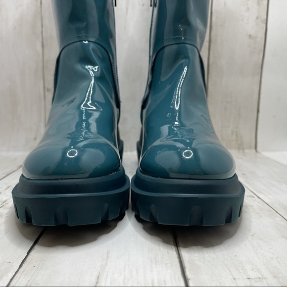 AGL 40mm Patent Leather Midi Boots Size 7 - Picture 8 of 15